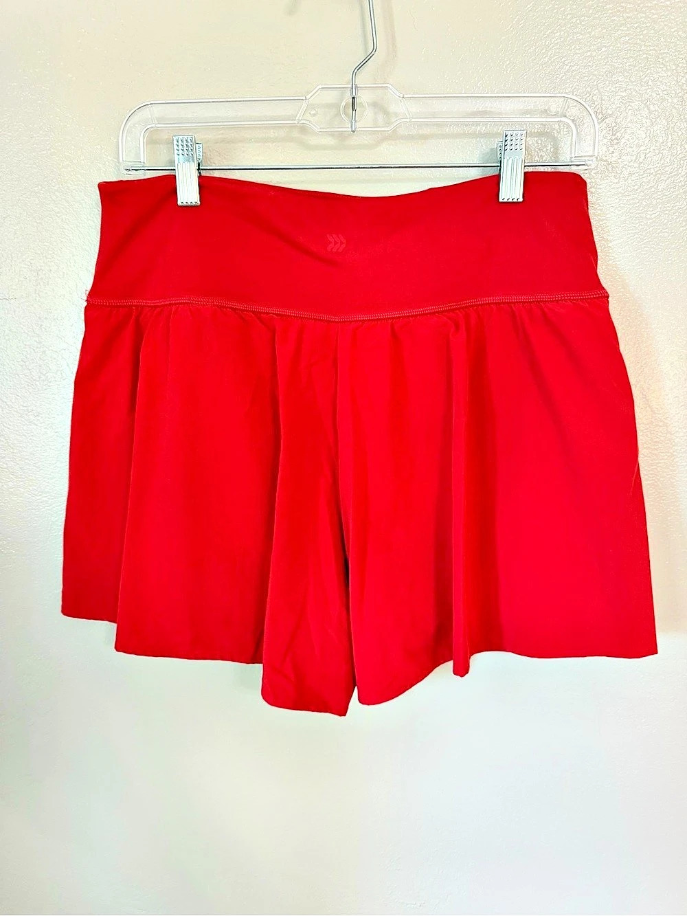 all in motion Women's Woven High-Rise Pleated Skort Red Large